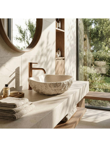 Lavoar pe blat Isla Warm Beige [2]