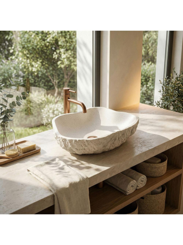 Lavoar pe blat Isla Warm Beige [7]