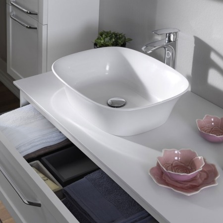 Obiecte Sanitare - Lavoar pe blat, Kolpasan, Blanche, dreptunghiular, 53 cm, alb