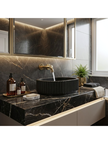 Lavoar pe blat Margaret negru [6]