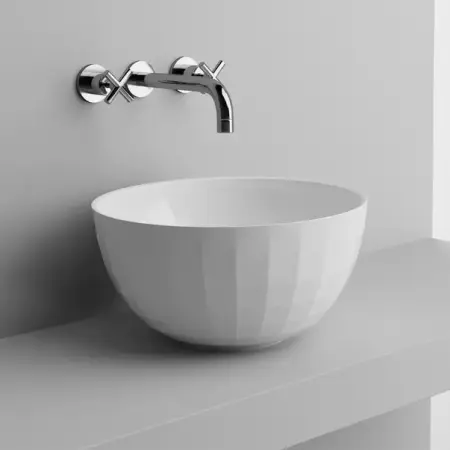 Obiecte Sanitare - Lavoar pe blat Marmite Lima alb 42 cm