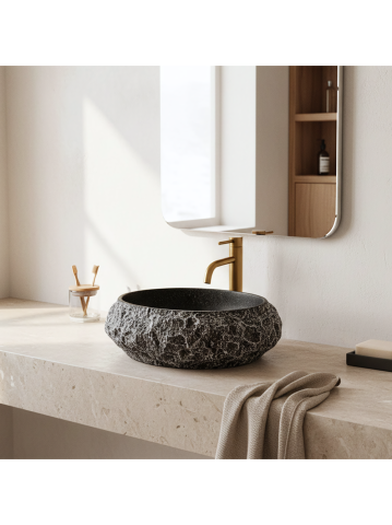 Obiecte Sanitare - Lavoar pe blat Mika Gabro negru
