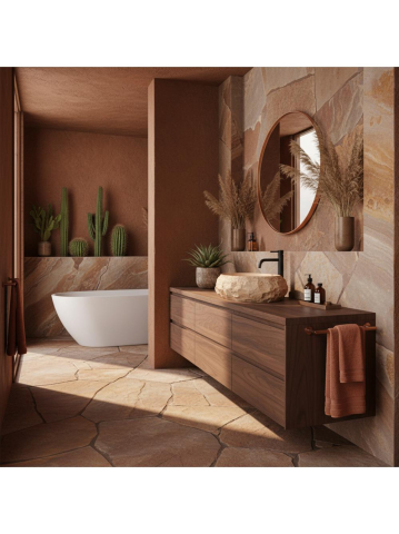 Lavoar pe blat Mika Light  Terracotta [6]