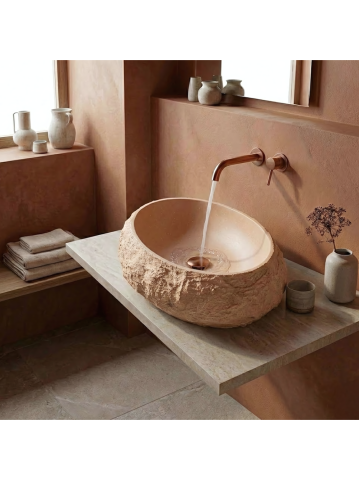 Obiecte Sanitare - Lavoar pe blat Mika Light  Terracotta