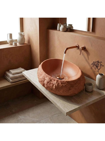 Obiecte Sanitare - Lavoar pe blat Mika Terracotta