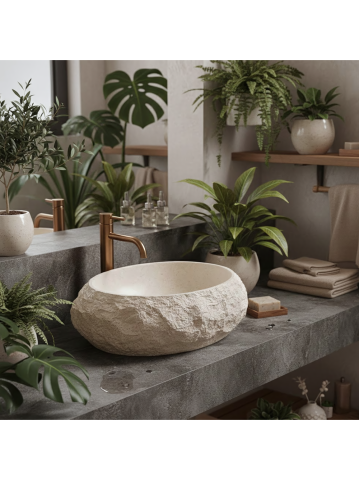 Obiecte Sanitare - Lavoar pe blat Mika Warm Bej