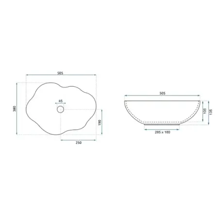 Lavoar pe blat Rea Akoya Pearl 50.5 cm [6]
