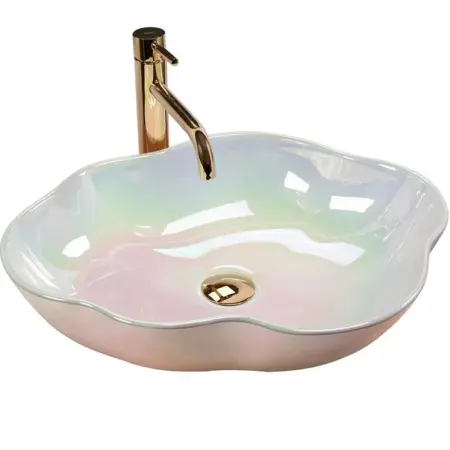 Obiecte Sanitare - Lavoar pe blat Rea Akoya Pearl 50.5 cm