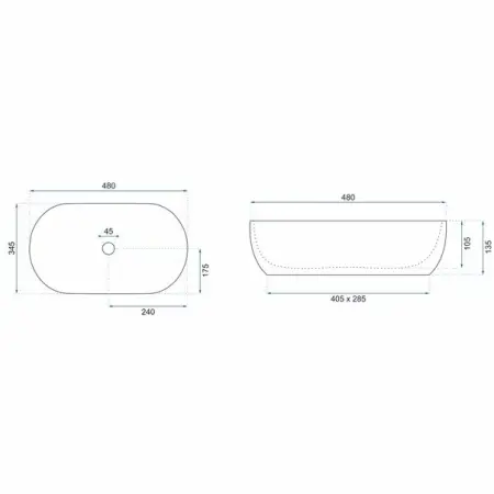Lavoar pe blat Rea Amelia 48 cm [4]
