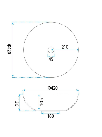 Lavoar pe blat Rea Babilon negru/auriu [8]