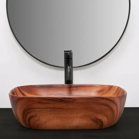 Lavoar pe blat Rea Belinda 46 cm stil lemn natural [5]