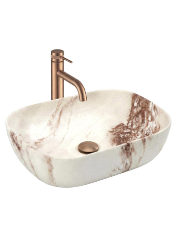 Obiecte Sanitare - Lavoar pe blat Rea Belinda Marrone Matt
