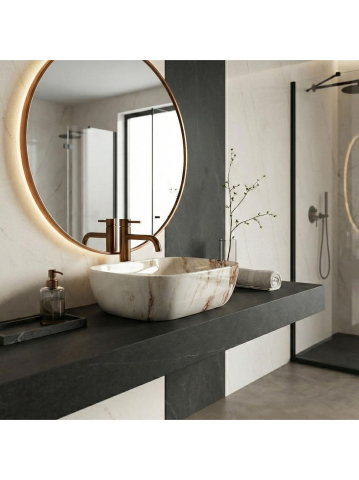 Lavoar pe blat Rea Belinda Marrone Shiny [5]