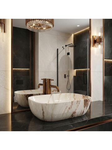 Lavoar pe blat Rea Belinda Marrone Shiny [7]