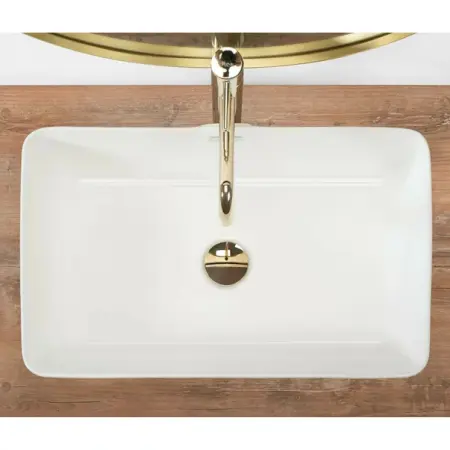 Lavoar pe blat Rea Berta 55 cm alb lucios [4]