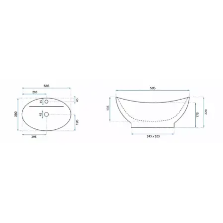 Lavoar pe blat Rea Cindy oval finisaj alb lucios 59 cm [5]