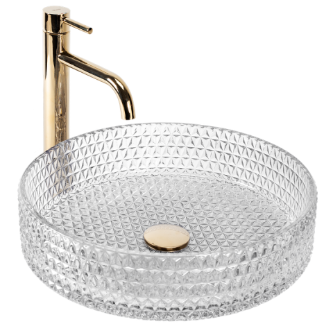 Obiecte Sanitare - Lavoar pe blat Rea Cristal 39 Transparent 