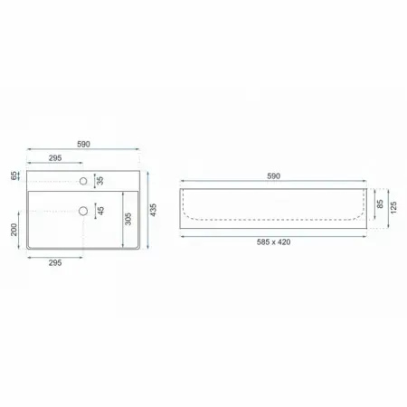 Lavoar pe blat Rea Gina 60 cm [4]