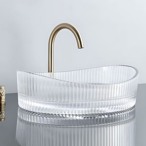 Obiecte Sanitare - Lavoar pe blat Rea Harper Transparent