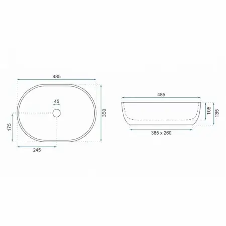 Lavoar pe blat Rea Lara Grey 48,5 cm [4]