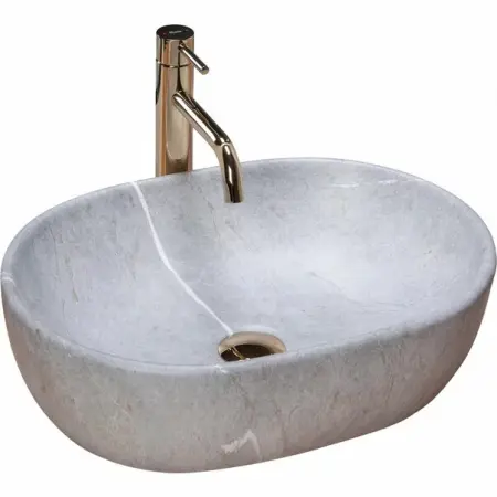 Obiecte Sanitare - Lavoar pe blat Rea Lara Grey 48,5 cm