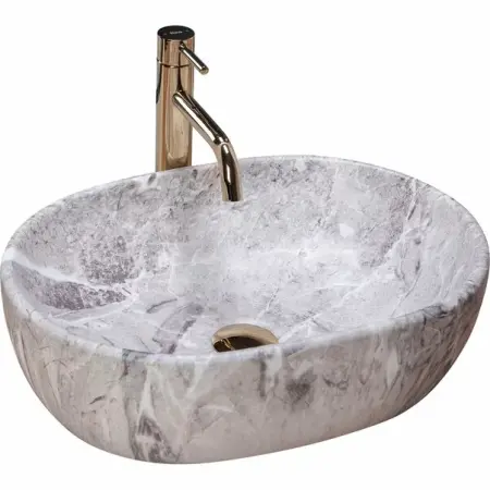 Obiecte Sanitare - Lavoar pe blat Rea Lara Stone 48,5 cm