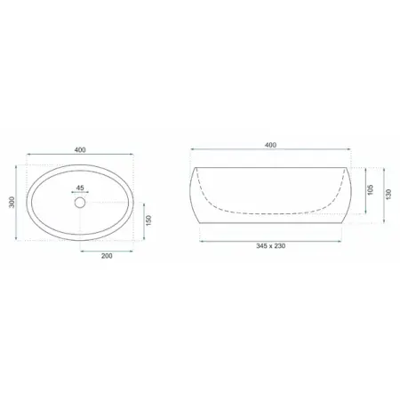 Lavoar pe blat Rea Linda Mini alb 40 cm [5]