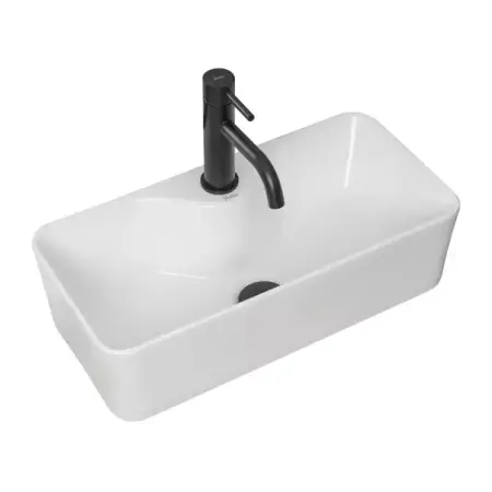 Lavoar pe blat Rea Mery dreptunghiular finisaj alb lucios 51 cm [1]