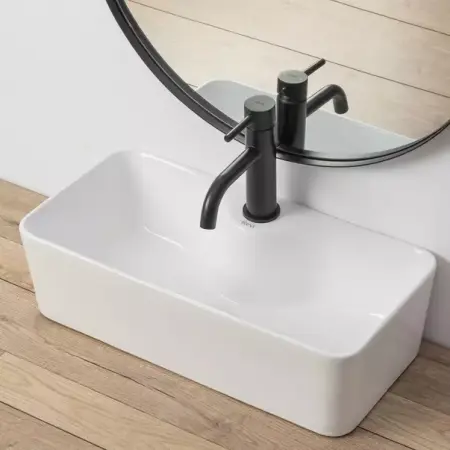 Lavoar pe blat Rea Mery dreptunghiular finisaj alb lucios 51 cm [2]