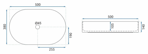 Lavoar pe blat Rea Nadia 50 Black Stone [4]