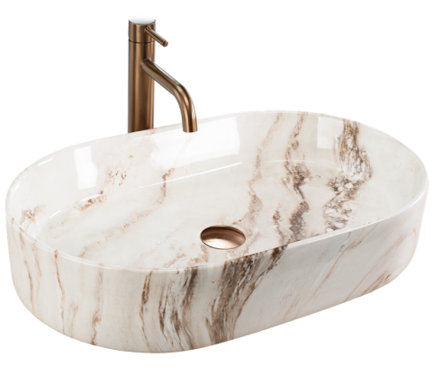 Obiecte Sanitare - Lavoar pe blat Rea Nadia 60 Marrone