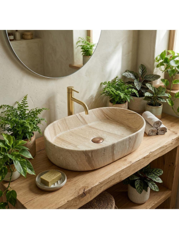 Obiecte Sanitare - Lavoar pe blat Rea Nadia 60 Sahara