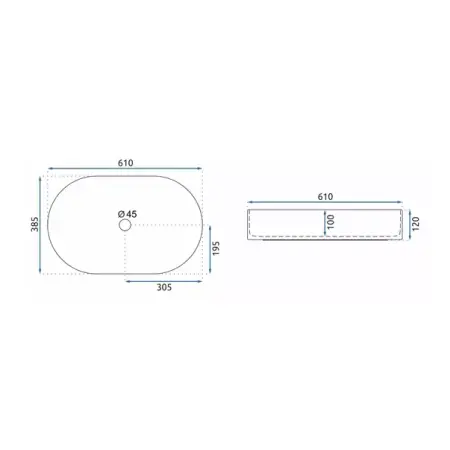 Lavoar pe blat Rea Nadia Aiax oval finisaj alb piatra lucios 61 cm [6]