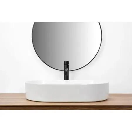 Lavoar pe blat Rea Nadia oval finisaj alb lucios 61 cm [3]