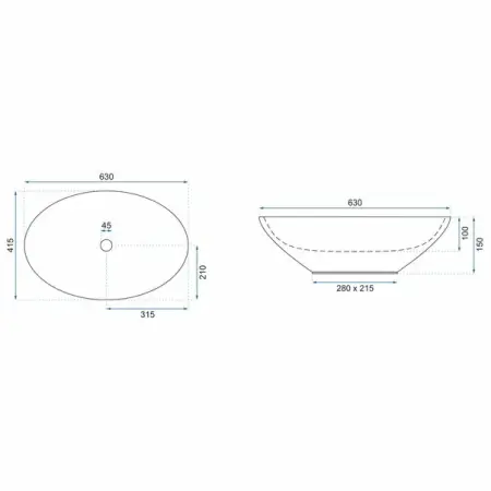 Lavoar pe blat Rea Olga 63 cm [6]