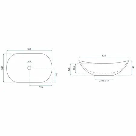 Lavoar pe blat Rea Royal 62,5 cm [5]