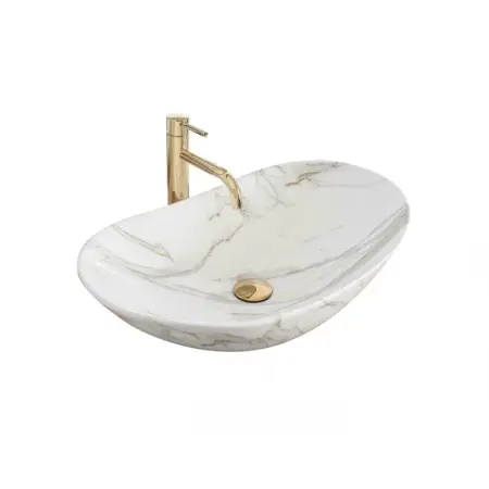 Obiecte Sanitare - Lavoar pe blat Rea Royal Aiax stil marmura 60 cm