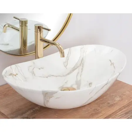 Lavoar pe blat Rea Royal Aiax stil marmura 60 cm [1]