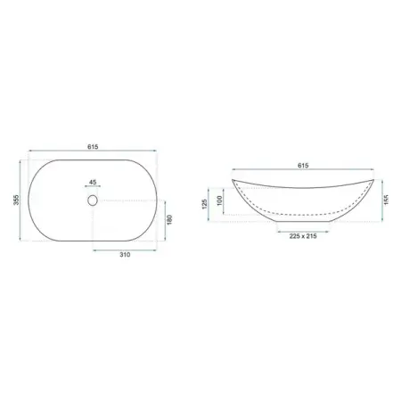 Lavoar pe blat Rea Royal auriu 60 cm [1]