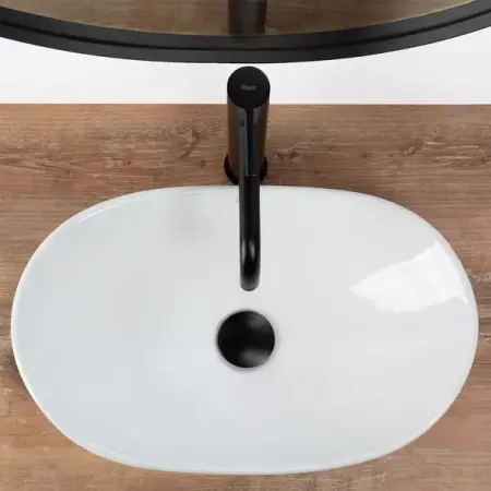 Lavoar pe blat Rea Royal Mini oval finisaj alb lucios 48 cm [3]