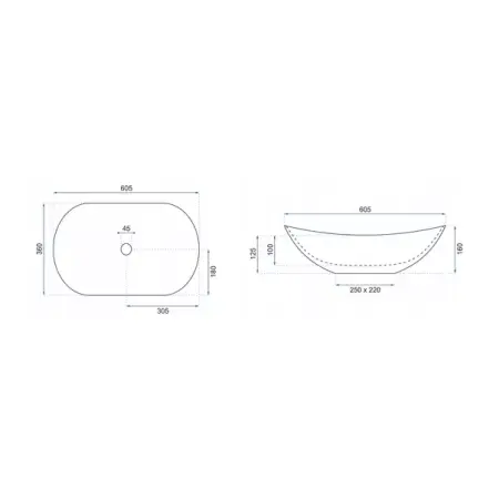 Lavoar pe blat Rea Royal oval finisaj marmura alb mat 60 cm [4]