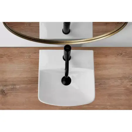 Lavoar pe blat Rea Selma dreptunghiular finisaj alb lucios 34 cm [4]
