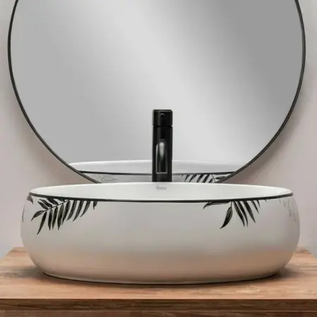 Lavoar pe blat Rea Shila alb oval 49 cm [5]