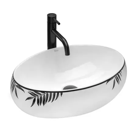 Obiecte Sanitare - Lavoar pe blat Rea Shila alb oval 49 cm