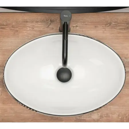 Lavoar pe blat Rea Shila alb oval 49 cm [2]