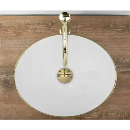 Lavoar pe blat Rea Sofia 41 cm alb - auriu periat [5]