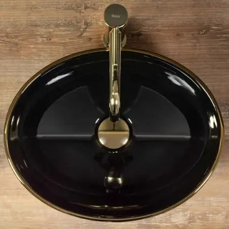 Lavoar pe blat Rea Sofia 41 cm negru - auriu [5]