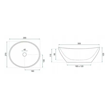 Lavoar pe blat Rea Sofia Mini alb-auriu 34 cm [1]