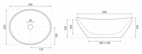 Lavoar pe blat Rea Sofia Mini Black Marble Shiny [8]