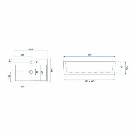 Lavoar pe blat Rea Valeria 51 cm alb [1]